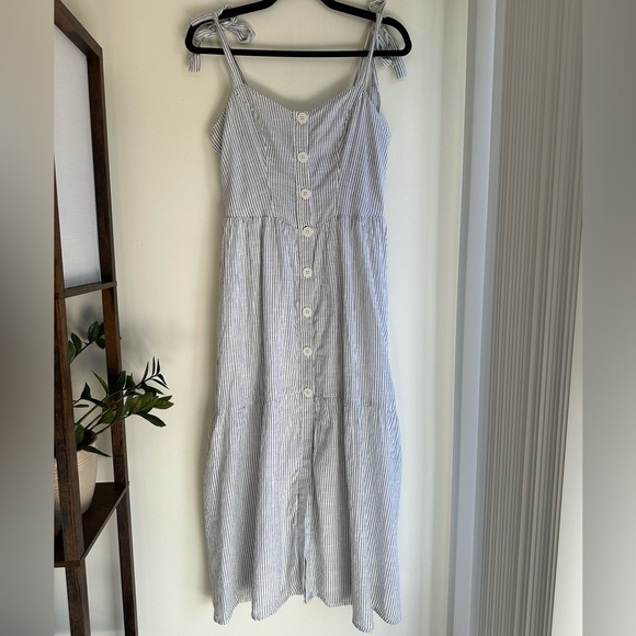 Urban Outfitters Positano Striped Cotton Button Down Midi Dress - Picture 3 of 8